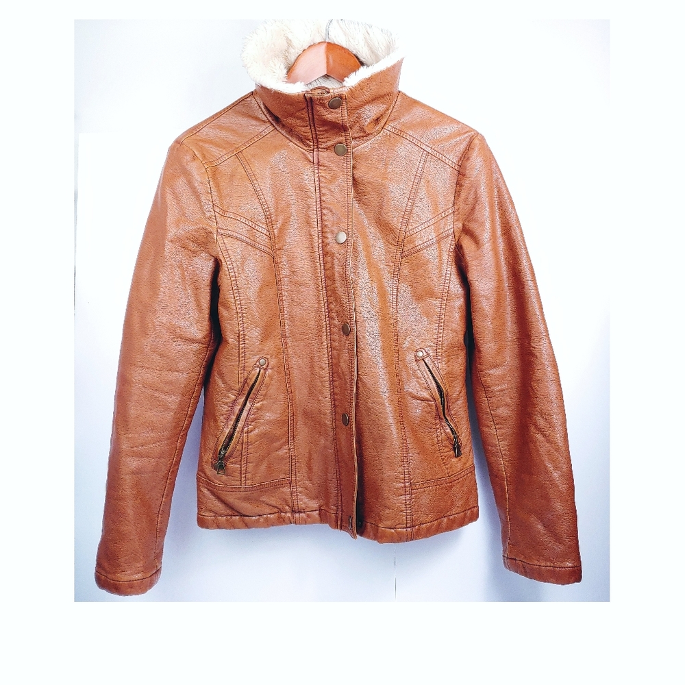 Giacca Vegan Leather Sherpa Lined Moto Jacket